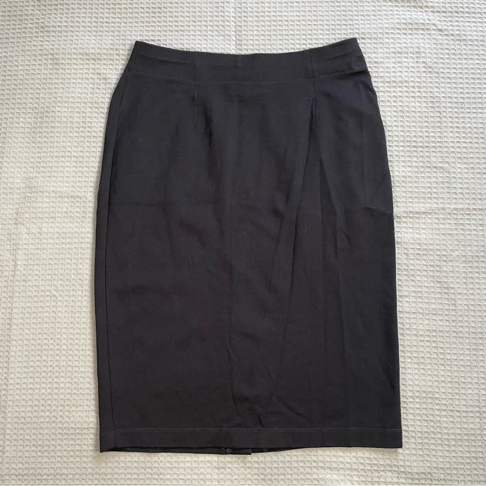 Eileen‎ Fisher Pencil Skirt Small Womens Viscose Knit Stretch Black Minimalist
